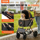 VEVOR Pet Stroller, 4 Wheels Dog Stroller Rotate Brakes, 66 lbs Weight Capacity, Puppy Stroller V952-CWTCCGK4QDHDT793EV0