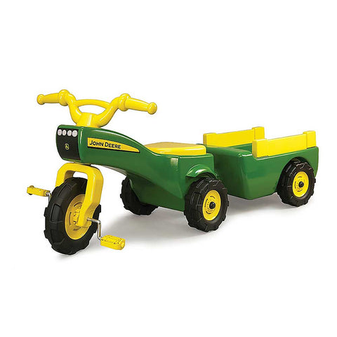 John Deere Ride-on Trike Wagon Set Tricycle Bike Pedal Tractor - 46088 JD-46088