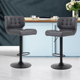 Artiss 2x Bar Stools Gas Lift Leather Padded Grey BA-TW-4059-CB-GYX2