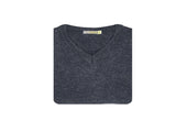 100% Shetland Ragg Wool V Neck Knit Jumper Pullover Mens Sweater Knitted - Navy - M V563-SW-VN-NAVY45-M