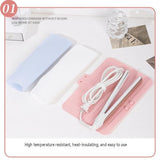 White Cordless Mini Hair Straightener and White Curler and Heat Resistant Silicone Storage Mat - 3 V888-ELOSUNG56169-1