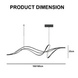 BAMDECOR A203 1.6m Modern minimalist pendant lights for home decoration ceiling pendant light V255-BAM-A203-1.6-BLK