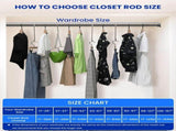 17-52"Closet Rods for Hanging, Stepless Adjustable Metal Closet Rod, 1.3 Inches Heavy Duty V1107-127-23483-GLD3
