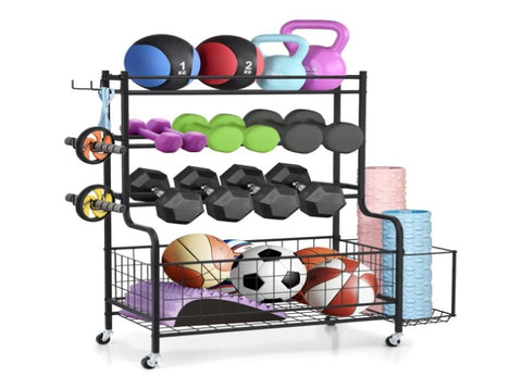 Everfit Dumbbell Rack Weight Rack for Dumbbells Home Gym Storage Black FIT-M-RACK-H-4L