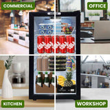 Kolner 100L Mini Bar Wine Fridge Glass Door Beverage Cooler Drinks Refrigerator FDG-YGE-BC-100L