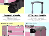 Embellir Makeup Case Beauty Trolley Cosmetic Organiser Box Travel Wheels Pink CASE-MU-4T-081-PI