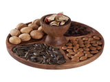 Cake Stand with Lid Multi-Functional Double Side Design 12in Round Cake Holder Wood 2-in-1 Dessert V1294-YM0901-H49317WO