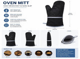Oven Mitts, Heat Resistant Kitchen Oven Gloves 572&degF, Non-Slip Silicone Surface, Extra Long V1370-AZ4-17519