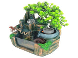 Tabletop Fountain Small Rockery Waterwheel Desktop Fish Container Indoor Fengshui Decor V1294-YM0901-3111200203511