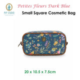 PIP Studio Petites Fleurs Dark Blue Small Square Cosmetic Bag V442-HIN-MISC-COSMETICFLEURSS-DARKBLUE-SQ