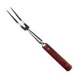 Long Handled Meat Carving Fork Heavy-Duty Stainless Steel Prongs Wood Grip Utensil For Backyard V1369-AZ3-W-14916