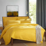 100% cotton Premium Doona Duvet Quilt Cover Set with Soft Pillowcases - yellow-Double V745-AQ023383E3