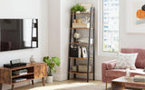 5 Tiers A-shaped Ladder Storage Shelf, Rustic, Brown V178-89596