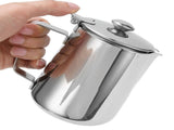 Milk Frothing Pitcher 304 Stainless Steel Milk Frother Coffee Cup with Cover for Home Coffee V1294-YM0714-3118210198512