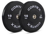 CORTEX 100kg Black Series V3 Rubber Olympic Bumper Plate Set B V420-CSWP-OBPV3ST-B