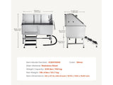 Stainless Steel Dog Washing Station, 127 cm Pet Grooming Tub w/ Stairs, PE Water Filter Board, V952-BXGCWYG50CSLNZPKYV0