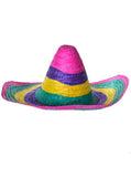 10x Rainbow Mexican SOMBRERO Fancy Dress Straw Party Costume Hat Cap V563-H-173-10PCS