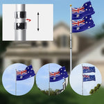 9.1m Flag Pole Kit Telescopic Heavy Duty 16 Gauge Aluminium with Flag V63-841721