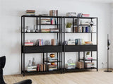 180Cm Tall Bookshelf With Drawers Industrial Bookcase W/ 6 Tiers Storage Shelves V767-JJ-XZ691-V1