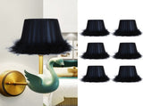 6Pcs Feather Cloth Lampshade Blue Hotel Chandelier Wall Lamp Decoration Protective Cover V1294-YM0718-3119200176211