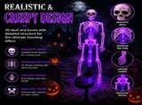 Solar Skeleton Lamp Yard Stake Halloween Decorations Garden Light, 28'' Glow Bones Figurine LED V1107-124-62274-ORG-2PACK