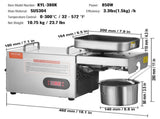 Electric Oil Machine, 850W Stainless Steel Oil Extractor Machine, Adjustable Temperature, Hot V952-DDZYJ850W15KNVY87V3