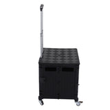 Collapsible Utility Rolling Crate Swivel Casters PP Strong with Telescopic Handle Lid Storage V1294-YM0901-3117230195711