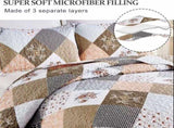 Gleaming rust brown colo patchwork 3 Pc XL Bedspread & Pillow Cover Set V745-AC090275AH