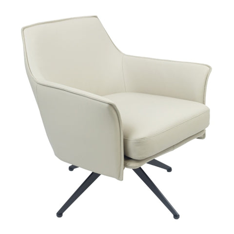 Freya Leather Swivel Occasional Chair Lounge Seat - Beige V315-VOL-BARI-01