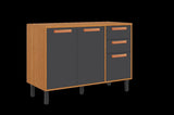 Base Kitchen Wooden Cabinet/Cupboard with 3 Doors 2 Drawers in Cinnamon Finish - Napoles Graphite V1112-3600001941