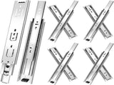 14 inch Drawer Slides 4 Pairs 3 fold Full Extension Side Mount Cabinet Drawer Glides 14" V1258-DP02-WO-455