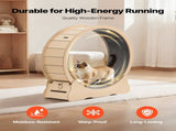 Cat Exercise Wheel, 120cm Wooden Cat Running Wheel for Indoor Cats up to 12.7kg Cats Treadmill with V952-MZMPBJMWSMDB3W6JK001V0