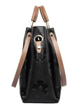 Dark Green Elegant Embossed PU Leather Tote Bag for Women - Large Capacity Handbag with Inner Pouch V888-ELOSUNG13992