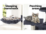 i.Pet Cat Tree 203cm Tower Scratching Post Scratcher Condo Trees House Bed Grey PET-CAT-PCTOP-GR