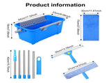 Professional Window Cleaning Kit with Bucket 3 Gallon, 76" Long Handle Squeegee and Microfiber V1107-799-87318