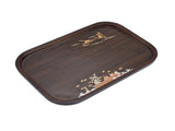 Bamboo Tea Tray Japanese Simple Novel Beautiful Resin Walnut Tea Tray for Home UseRounded Square V1294-YM0715-3118210341015