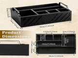 Coffee Station Organizer with 6 Compartments Solid Wood, Sturdy Metal Handles, Ideal for Kitchen, V1369-AZ3-W-12003