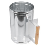 1Pc Plated Silver Metal Barbecue Fire Starter with Heat Shield and Wood Handle for Grill Bbq Use V1370-AZ4-16189