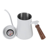 650ml Hanging Ear Hand Coffee Pot Stainless Steel Drip Type Coffeeware Tool with ThermometerWhite V1294-YM0901-3118210062312