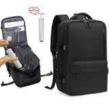 Black 35L Vacuum Compression Travel Backpack with Manual Air Pump, Shoe Zone and 15.6" Laptop House V888-ELOSUNG55195-1