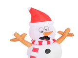 3.6ft Inflatable Snowman with Bite Dog White LED Lights Garden Yard Decorations IP44 Water Resistant V1294-YM0901-3115240075412
