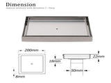 Bathroom 200x200mm Big Square Tile Insert Floor Drain Shower Grate 50mm Waste V1233-SQTI01200D50BS