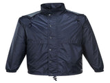 HUSKI STRATUS RAIN JACKET Waterproof Workwear Concealed Hood Windproof Packable - Navy Blue V563-918032-STRATUS-NAVYBLU-XL