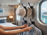 4-Pack Dual-Head Magnetic Hooks Nickel-Plated, Rust-Resistant, Ideal for Cruise Ships, Home, V1366-AZ2-W-15112