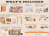 Scrapbook Kit Vintage Kit with Journaling,Scrapbooking Supplies Retro DIY Scrapbook Paper for Bullet V1366-AZ2-W-24108