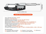 Micrometer Set, Digital Outside Micrometer 0-25.4 mm Measuring Range, 0.001 mm Resolution, V952-QFCTZWJQFC01PF0V5001V9