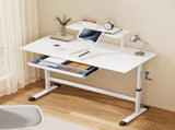 Artiss Standing Desk Height Adjustable Workstation Computer Desks Study 120CM White HASD-C-MANUAL-120-WH