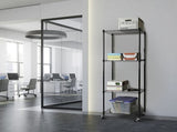 Modular Wire Storage 45x45cm Steel Shelving Black With Wheels For Garage Warehouse Or Kitchen V63-841301