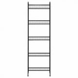 Levede Slim Storage Rack Kitchen Organiser Wall Mounted Metal Shelf Black EA0309-5-AU
