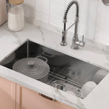 Kitchen Sink, 304 Stainless Steel Drop-In Sinks, Undermount Single Bowl Basin with Accessories V952-QRSSCTXPDCY30ZB7SV0